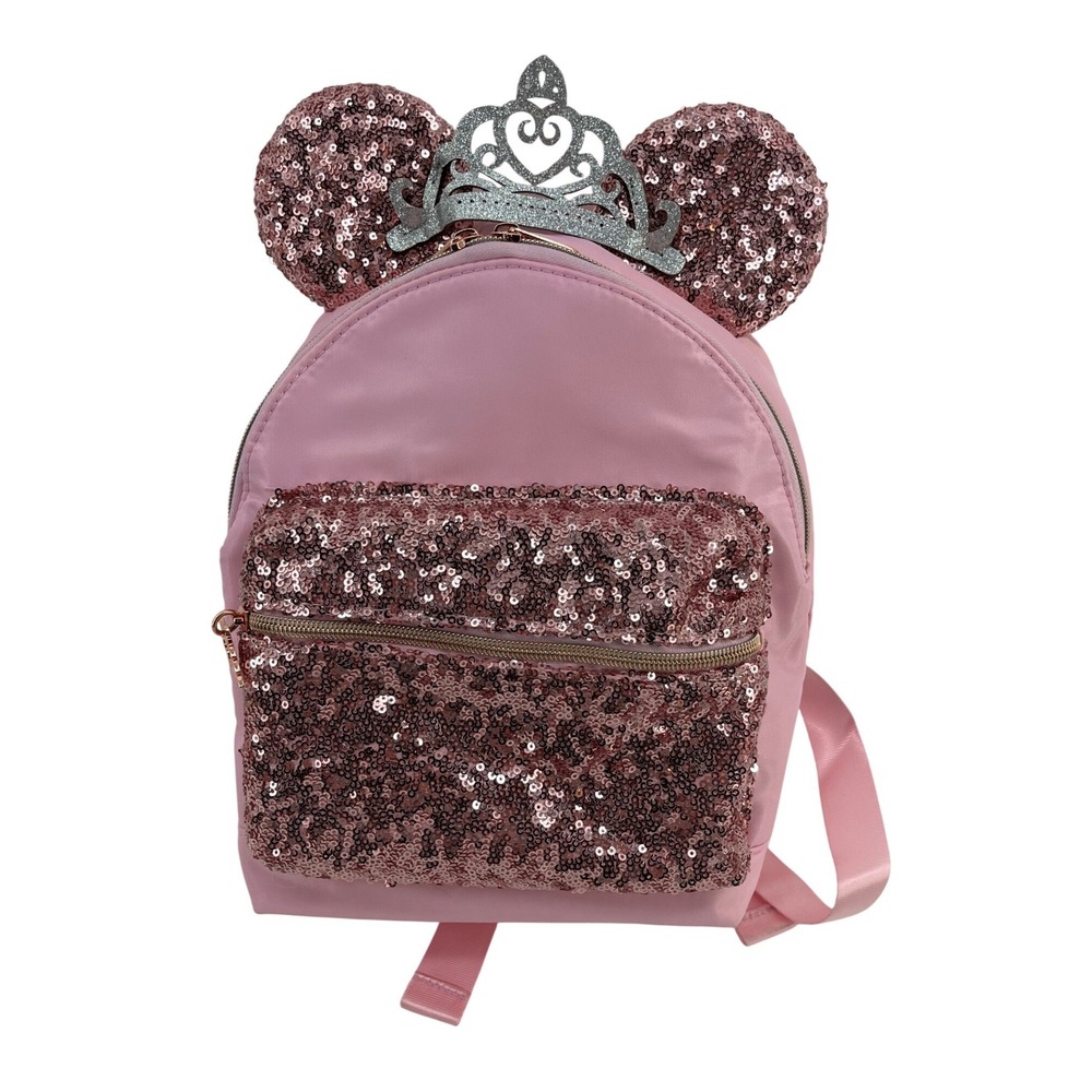 Disney‎ Cruise Line Kids Pink Crown Mouse Ear Backpack Bibbidi Bobbidi Boutique
